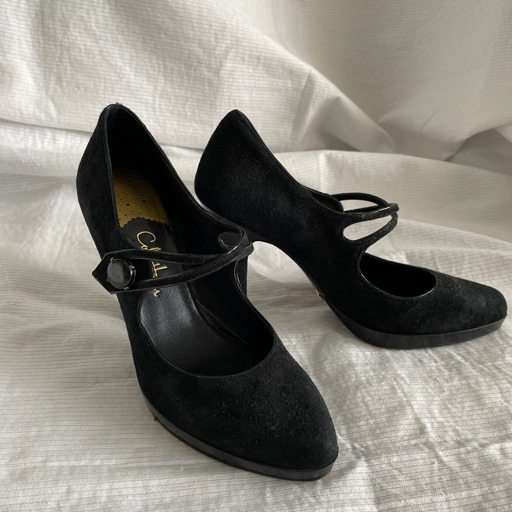 Cole Hann Black Suede Heels